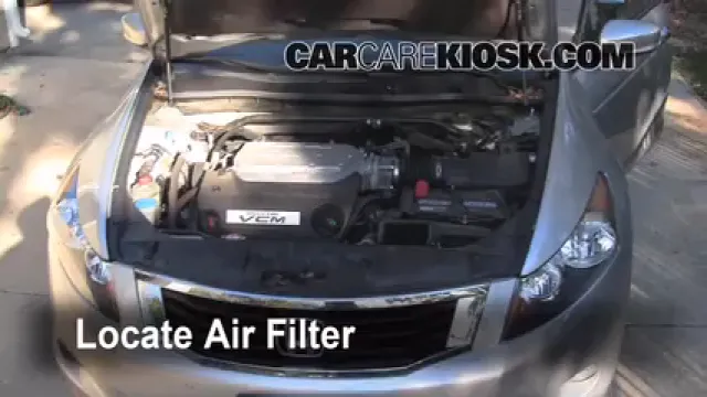 2008 Honda Accord EX-L 3.5L V6 Sedan (4 Door) Filtre à air (moteur) Changement
